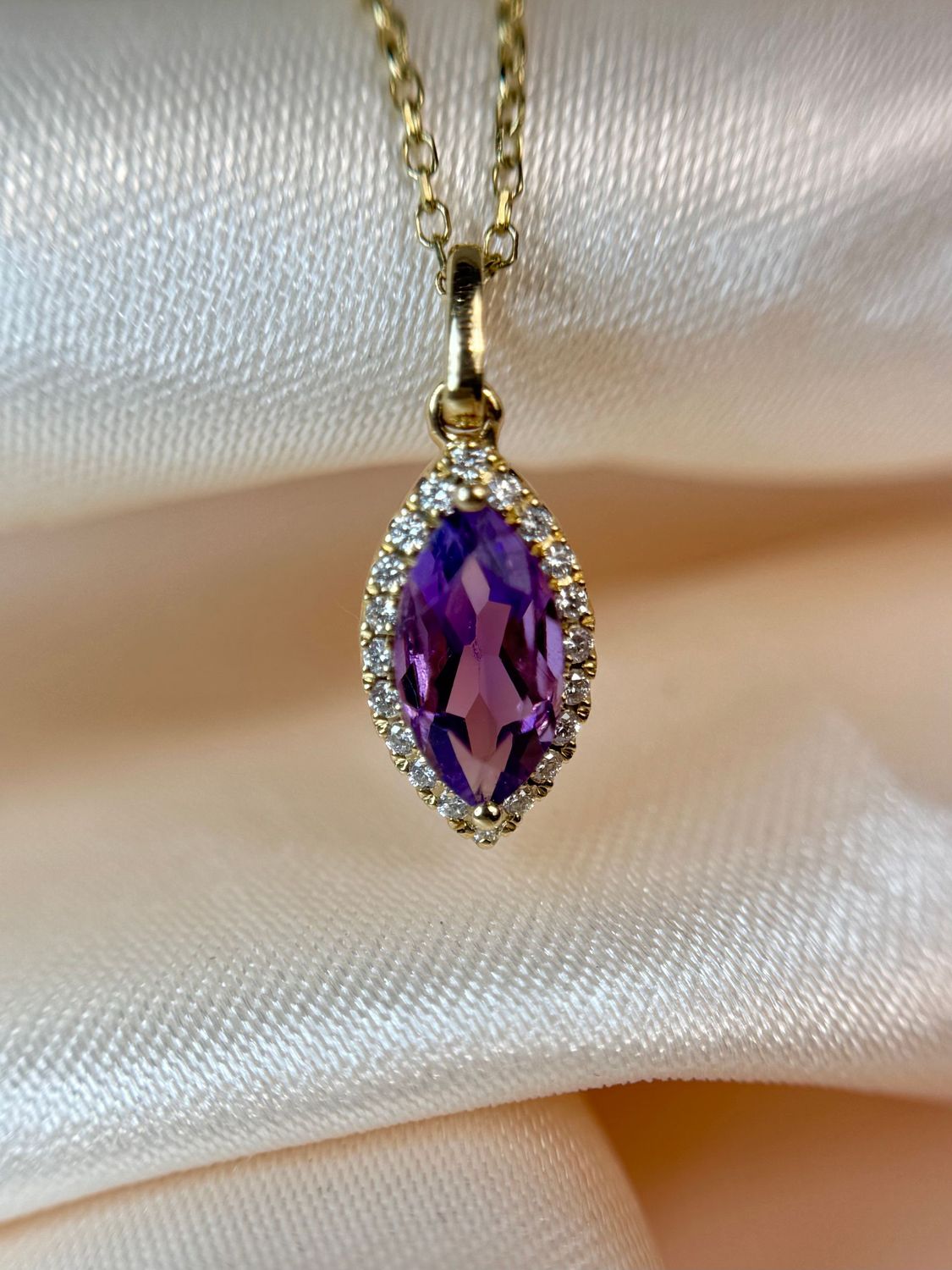 25449844 14k Yellow Gold Amethyst & Diamond Necklace 25449844 14k Yellow Gold Amethyst & Diamond Necklace