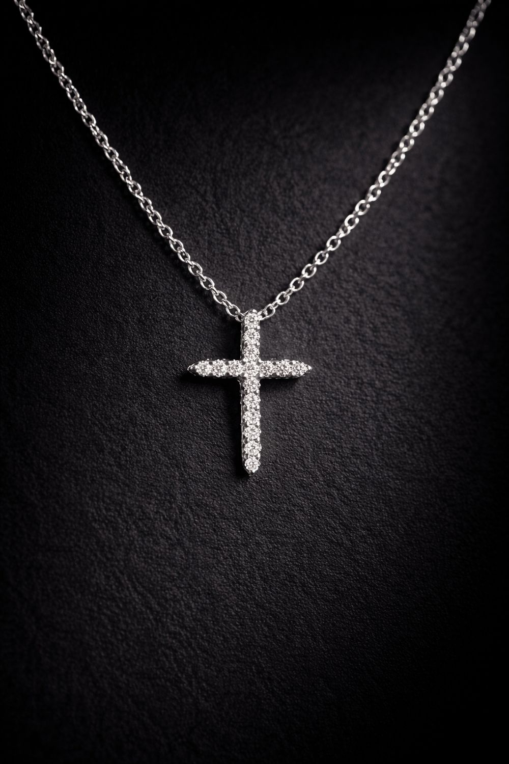 25354994 14k White Gold Diamond Cross Necklace 25354994 14k White Gold Diamond Cross Necklace, With or Without Chain: With Chain