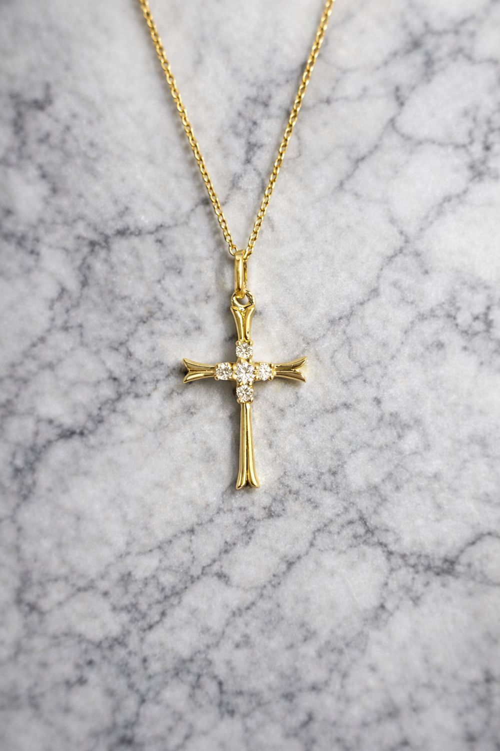 25537960 14k Yellow Gold Diamond Cross Necklace 25537960 14k Yellow Gold Diamond Cross Necklace, With or Without Chain: With Chain