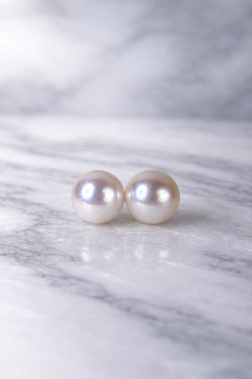 YCH XB085E-PCB  14k White Gold Cultured Pearl Stud Earrings