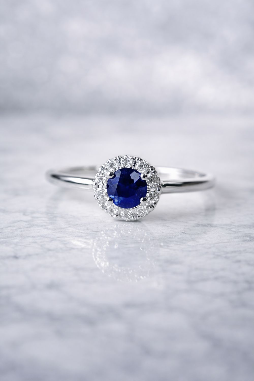25460288  14k White Gold Sapphire & Diamond Ring