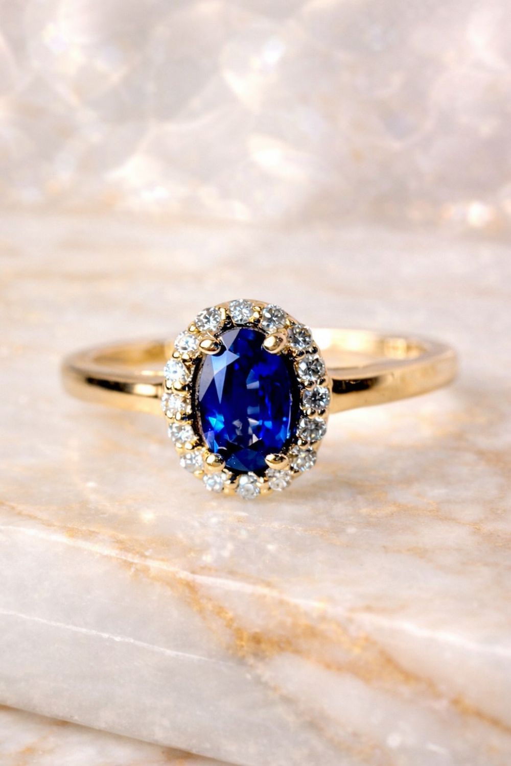 Grandeur   R3771 14k Yellow Gold Sapphire & Diamond Ring