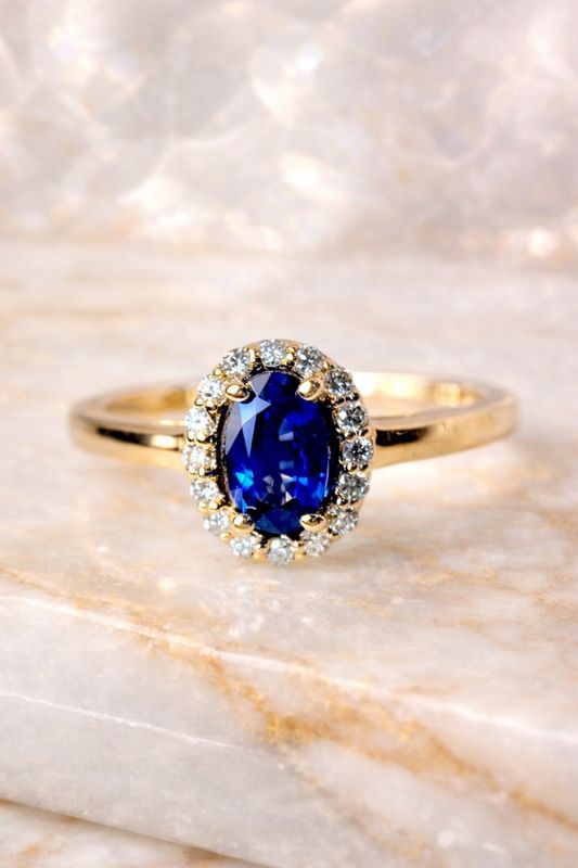 Grandeur   R3771 14k Yellow Gold Sapphire & Diamond Ring