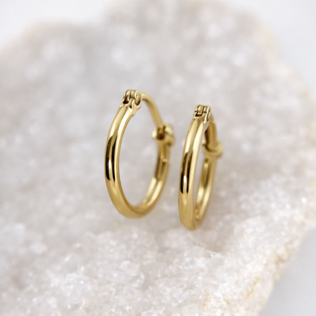 ER617  14k Yellow Gold Hoop Earrings