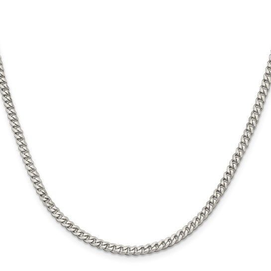 QCB100R  Sterling Silver Curb Link Chain with Rhodium finish