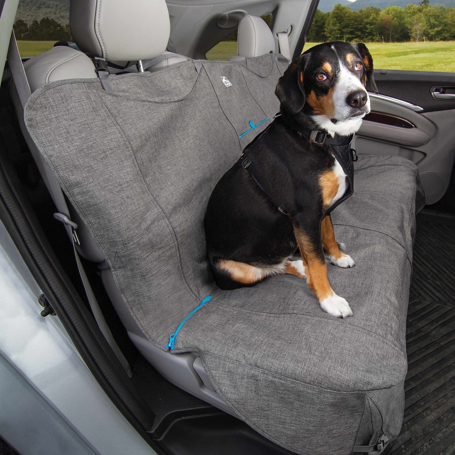 No Slip Grip Bench Seat Cover, Heather Grey