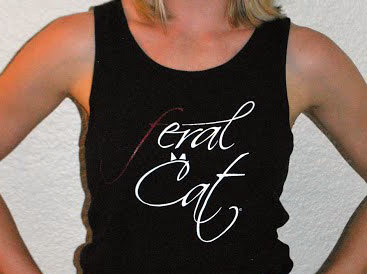 Womens Black Feline Cat Tank