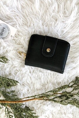 Black Mini Wallet w/ Zipper 