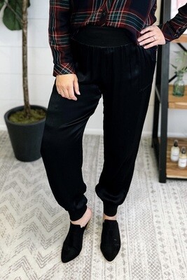 Black Satin Jogger Pant Black Satin Jogger Pant