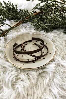 White & Gold Speckled Jewelry Dish 