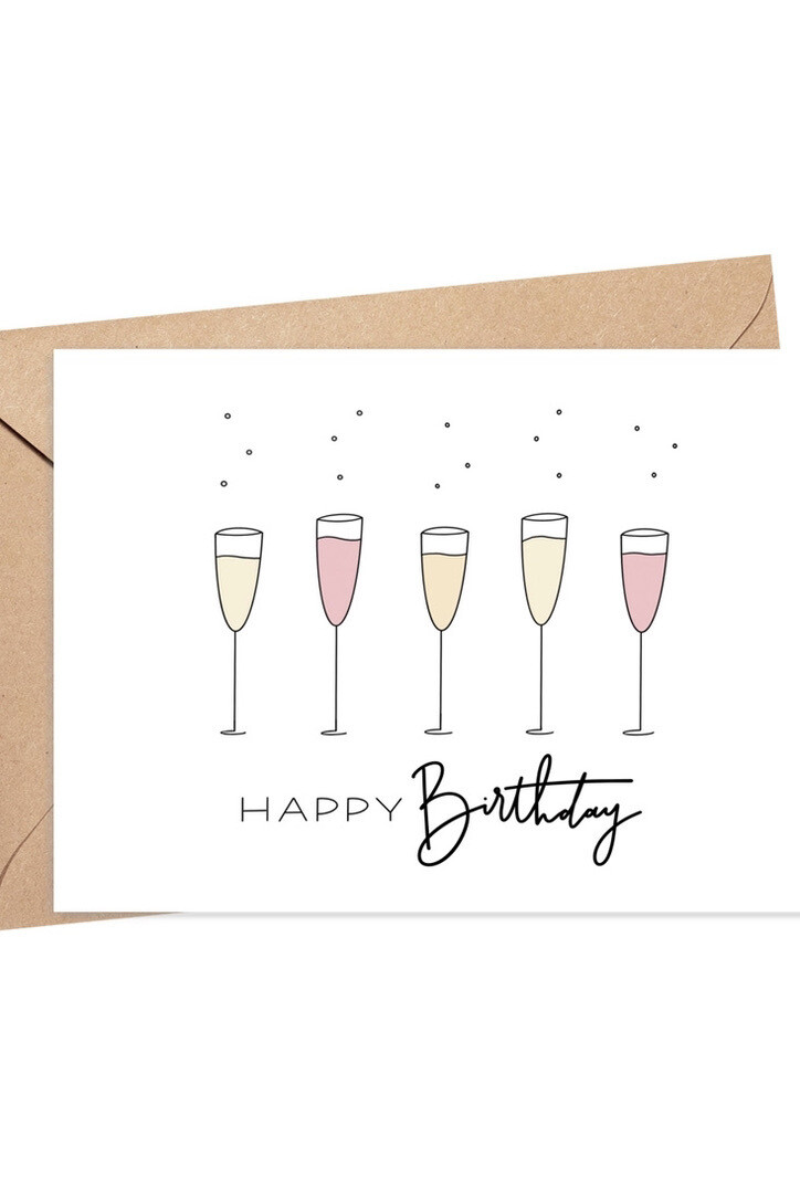 Mimosa Toast Happy Birthday Card