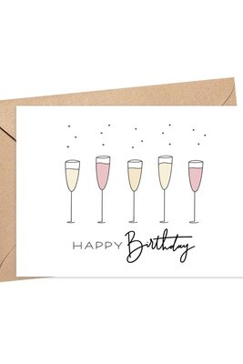 Mimosa Toast Happy Birthday Card