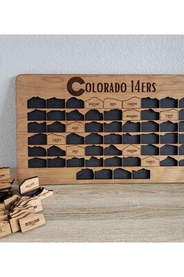 Colorado 14ers Wooden Bucket List Board