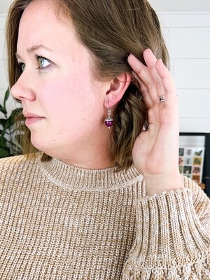 Violet Riverstone Acorn Earrings