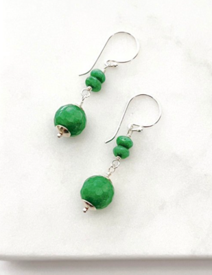 Green Quartz Dangle Earrings