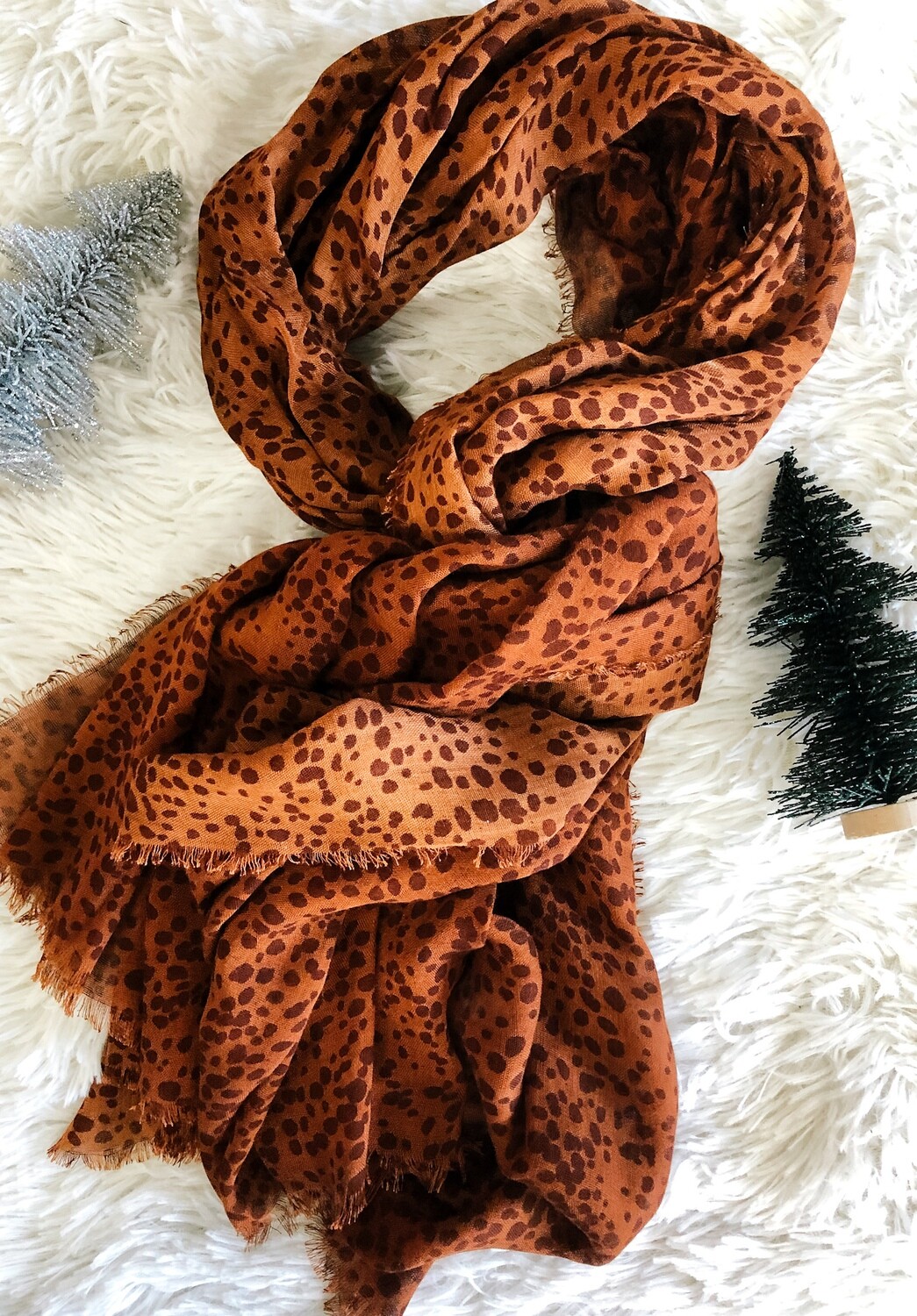 Brown Patterned Scarf