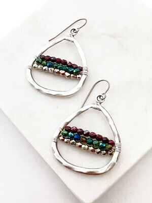 Beaded Open Teardrop Earrings