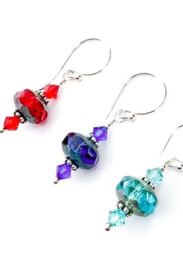 Picasso Rondelle Crystal Earrings