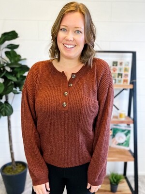 Spice Button Front Sweater w/ Pocket Spice Button Front Sweater w/ Pocket