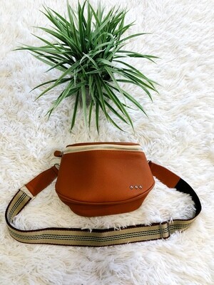 Brown With Silver Hardware Cross Body Sling