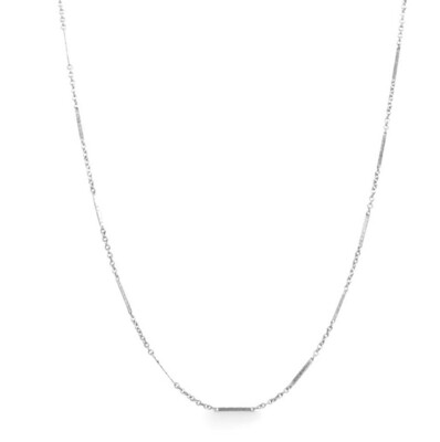 Sterling Silver Classic Bar & Cable Chain Necklace