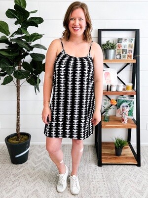 Black With White Cami Dress