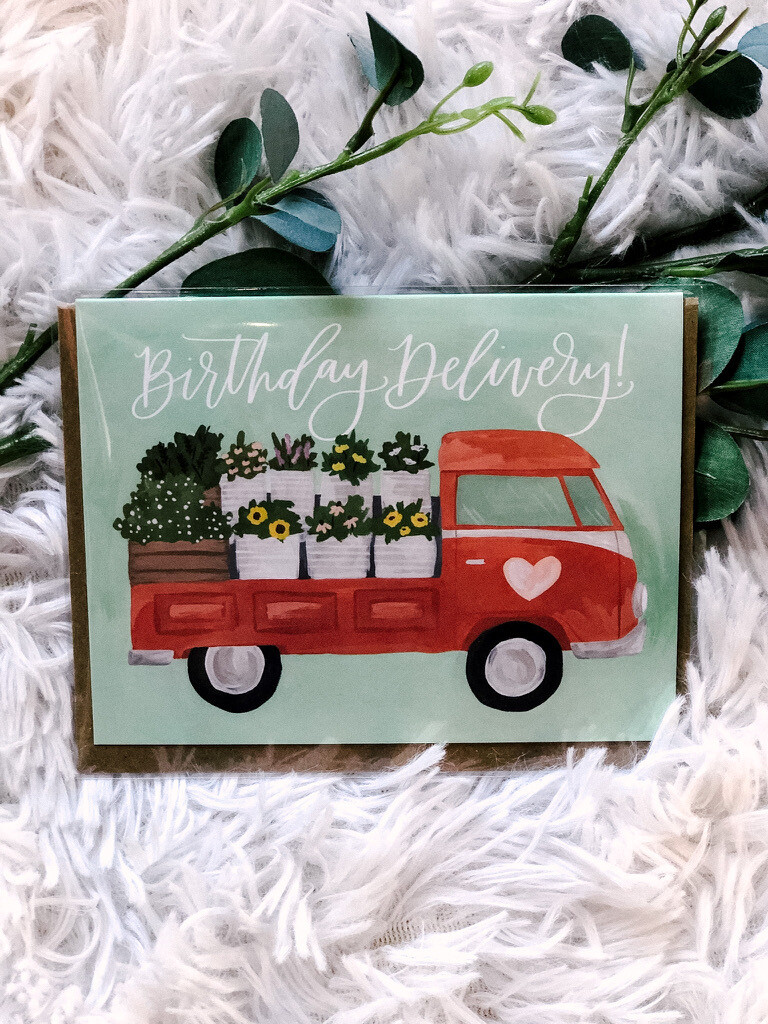 Flower Truck Birthday Delivery Card