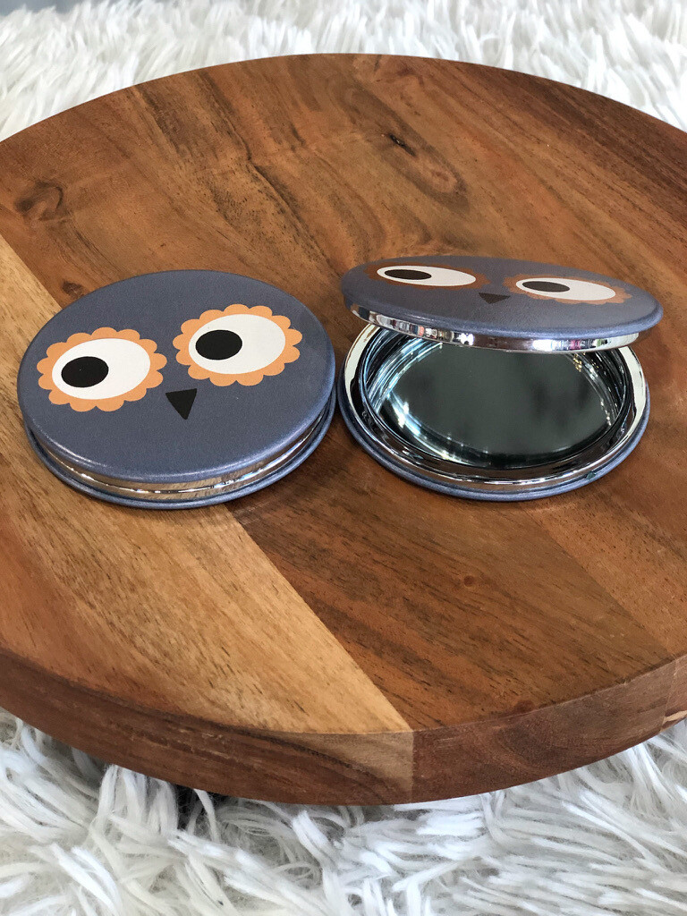 Gray Owl Pocket Mirror