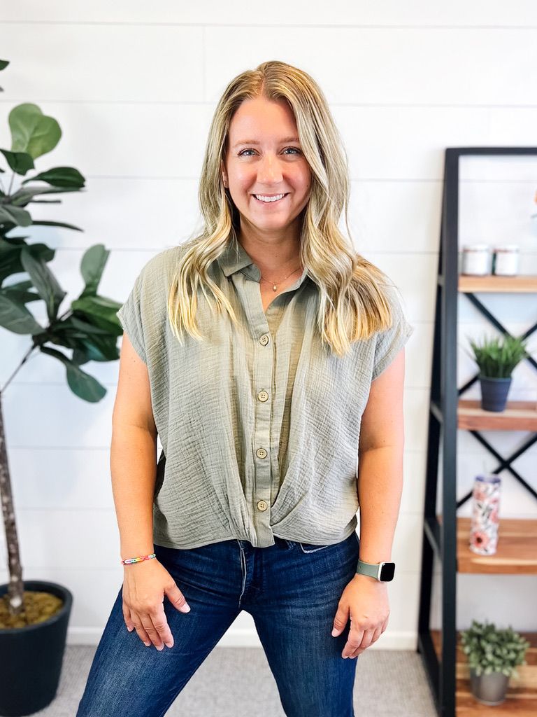 Sage Green Sleeveless Top