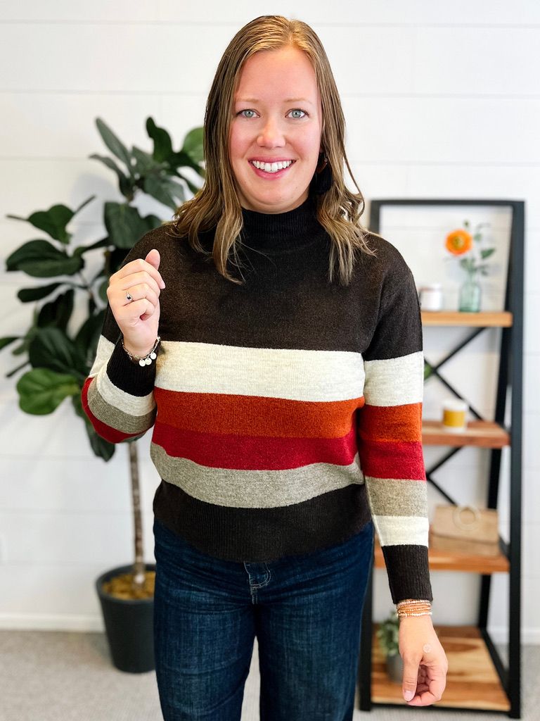Rust mock neck sweater best sale