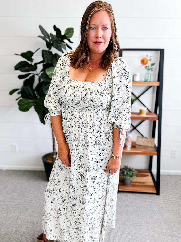 Cream smock dress discount