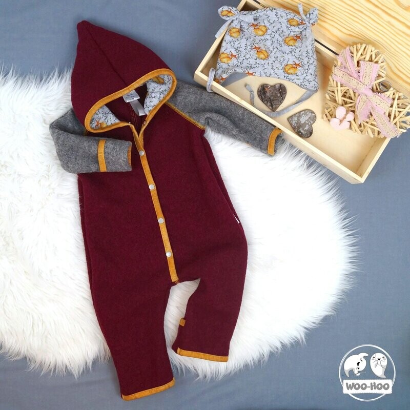 Walkoverall Bordeaux | Grau