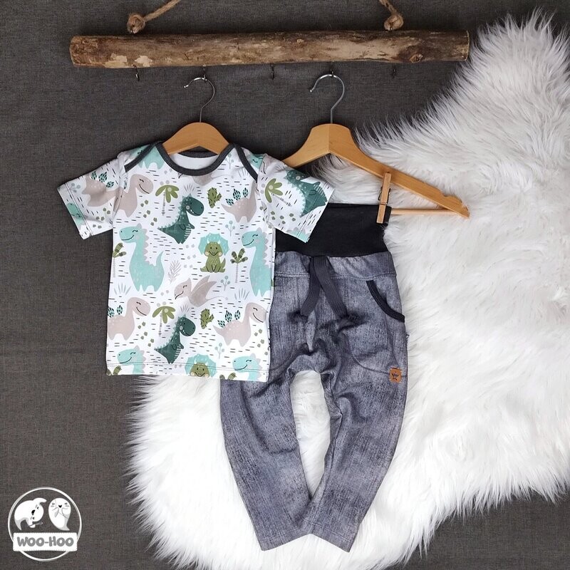 Set Hose Jeansoptik Grau | Shirt Dino Big