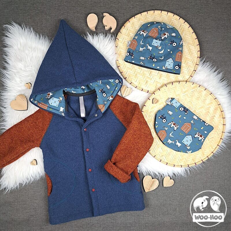 Walkjacke Blau | Rost | Bauernhof