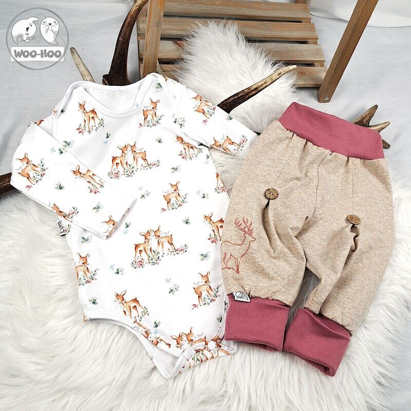 Set Hose Stickerei  Altrosa | Body Rehlein