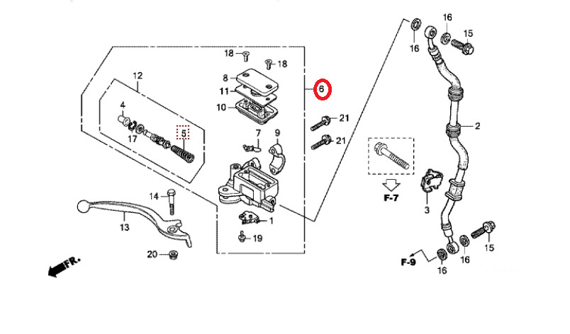 JARRUPÄÄSYLINTERI ETU HONDA CROSSI