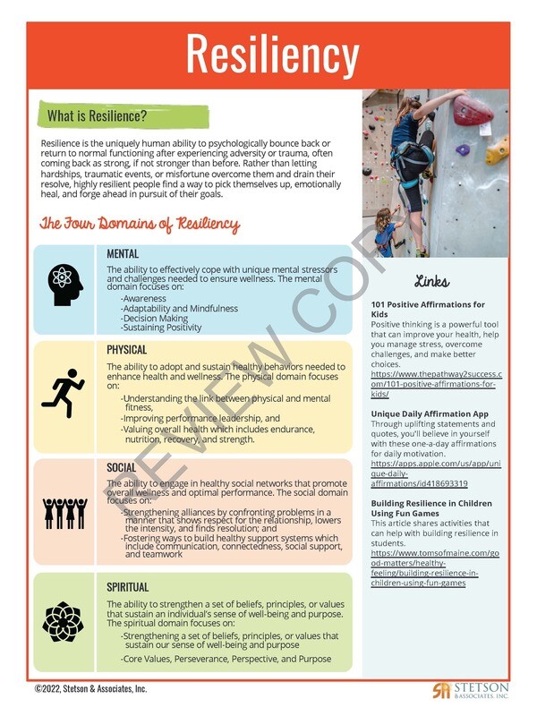 Resiliency Information Card