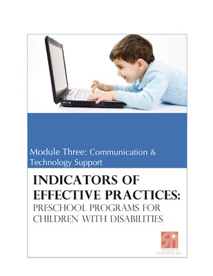Preschool Programs for Children with Disabilities: Module 3 Communication and Technology Support