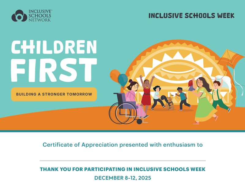 2025 Inclusive Schools Week Certificates (30 count)