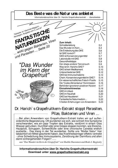 Grapefruitkernextrakt BROSCHÜRE kostenlos