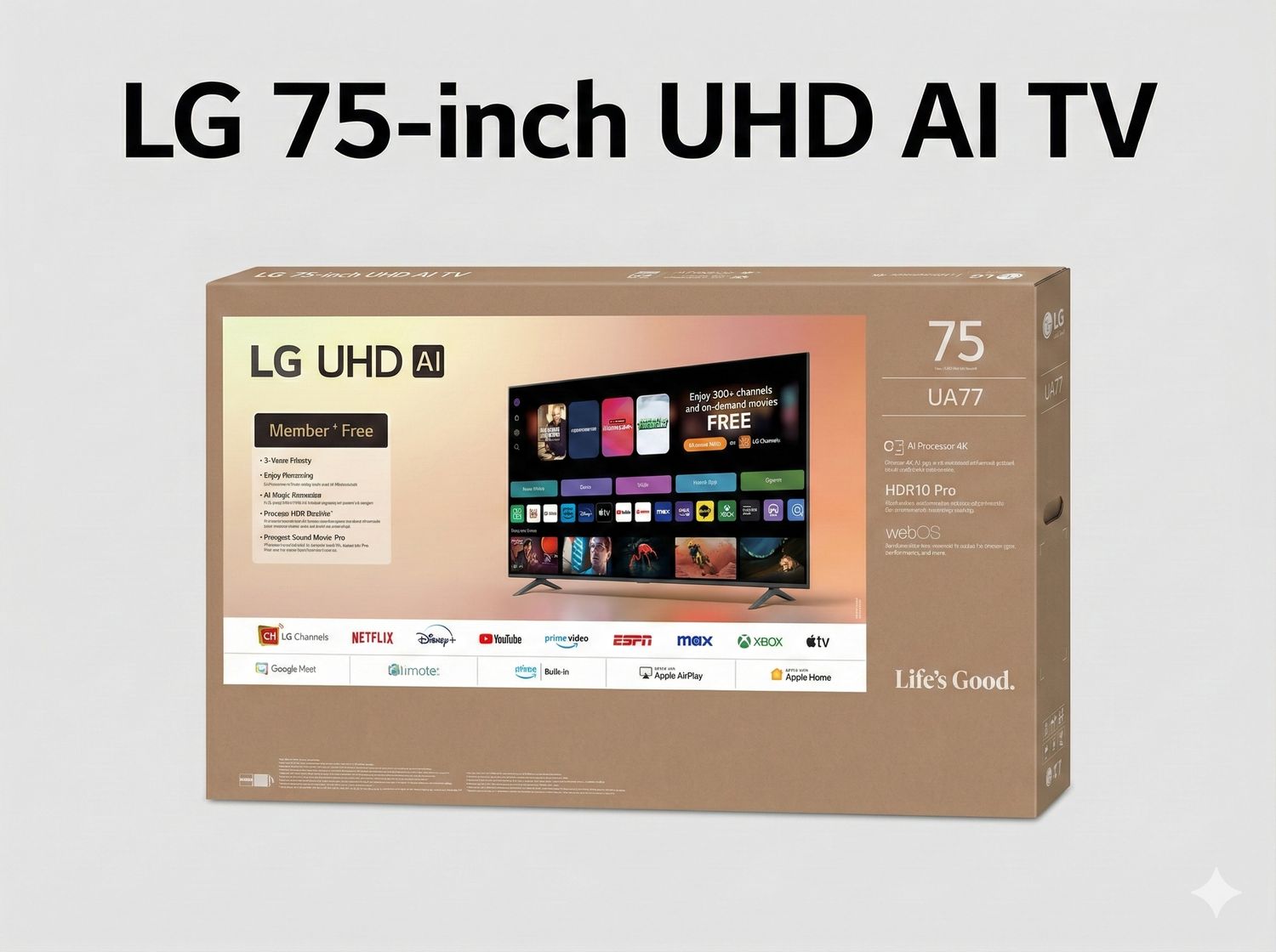 LG 75-Inch 4K UHD Smart AI ThinQ TV