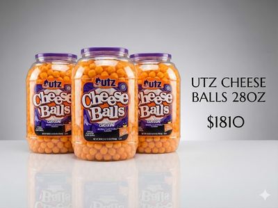 Utz Cheese Balls - Cheddar Flavor (28 oz Barrel)
