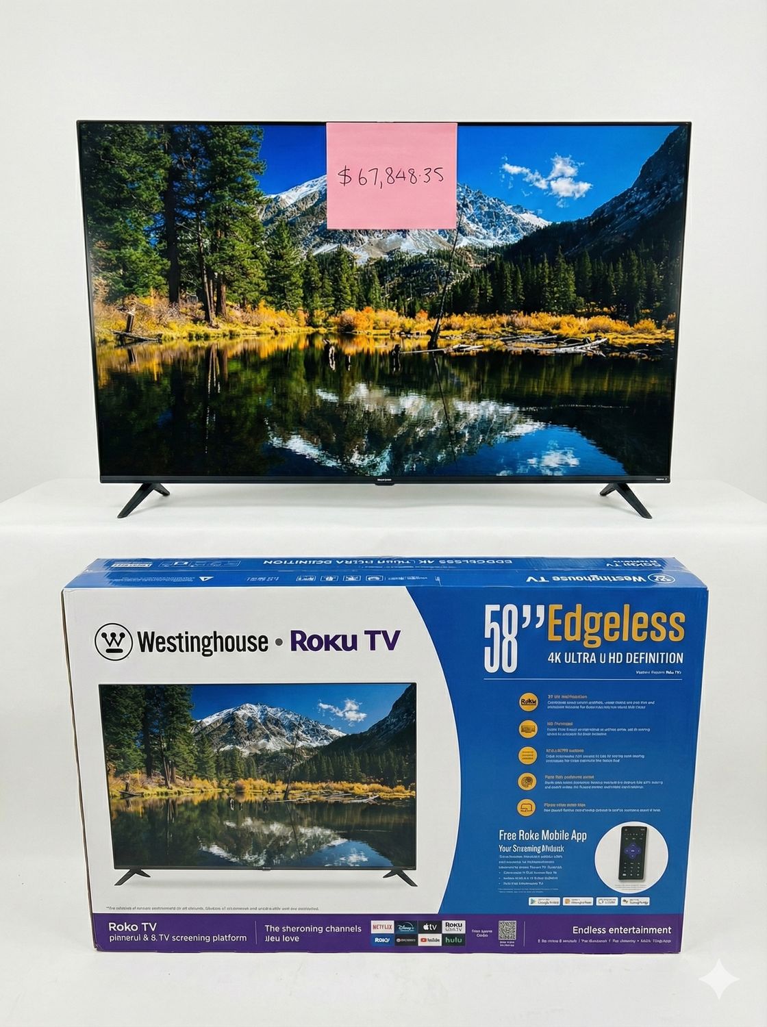Westinghouse 58" 4K Ultra HD Smart Roku TV – Edgeless Design