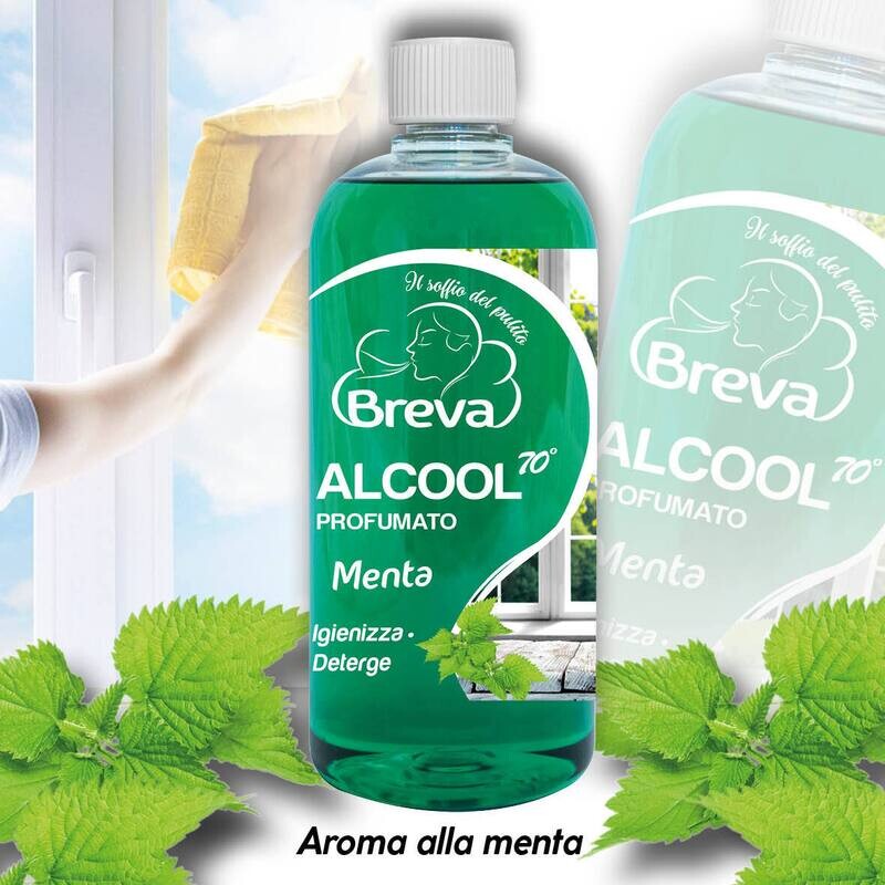 ALCOOL COLORATO 70° PROFUMATO MENTA​  750 ML (Conf. da 1/3/6/12 flaconi)