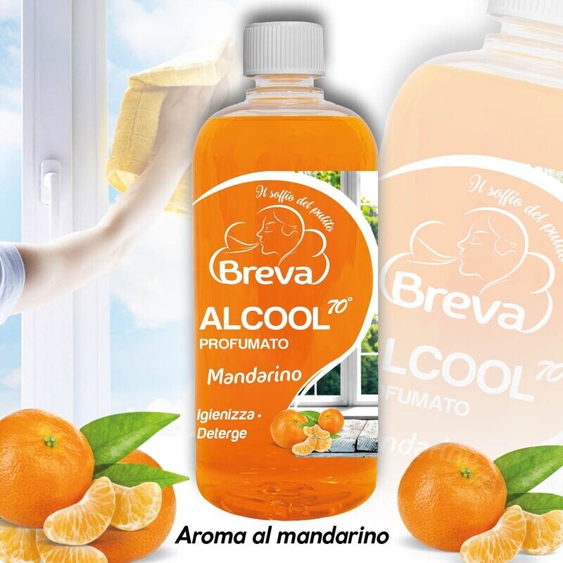 ALCOOL COLORATO 70° PROFUMATO MANDARINO​ 750 ML (Conf. da 1/3/6/12 flaconi)