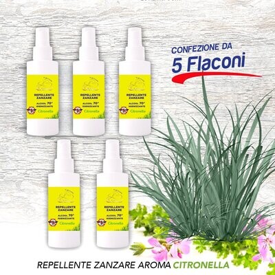 REPELLENTE ANTIZANZARE CITRONELLA 100 ML (Conf. da 5) REPELLENTE ANTIZANZARE CITRONELLA 100 ML (Conf. da 5)