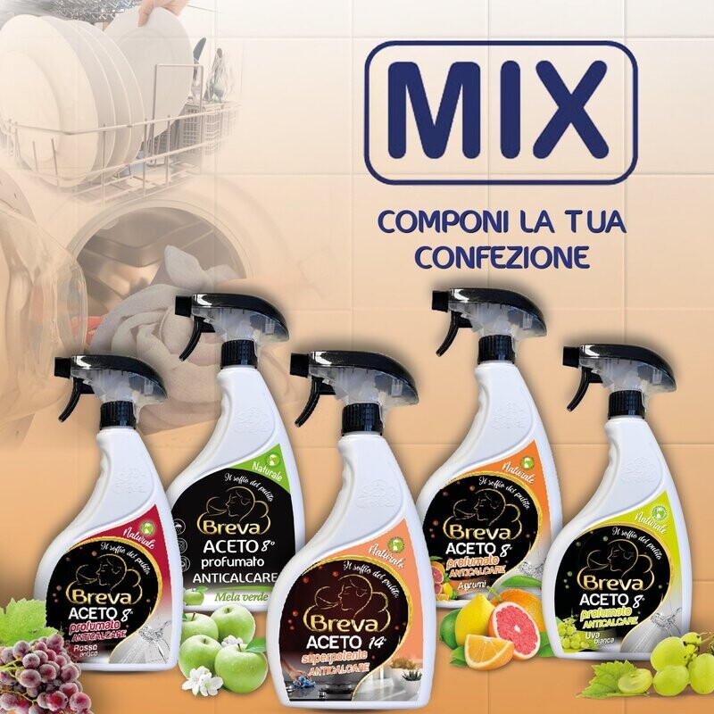 ACETO 8° PROFUMATO MIX   700 ML (Conf. da !/3/6/12 flaconi) COMPONI LA TUA CONFEZIONE