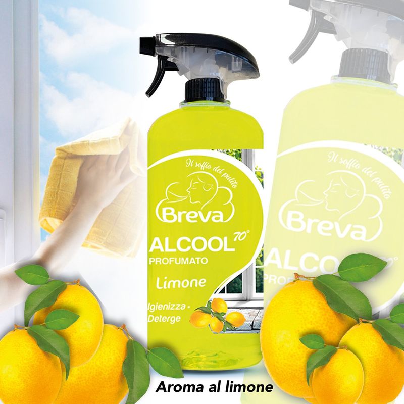 ALCOOL COLORATO 70° SPRAY  PROFUMATO LIMONE​ 750 ML (Conf. da 1/3/6/12 flaconi)