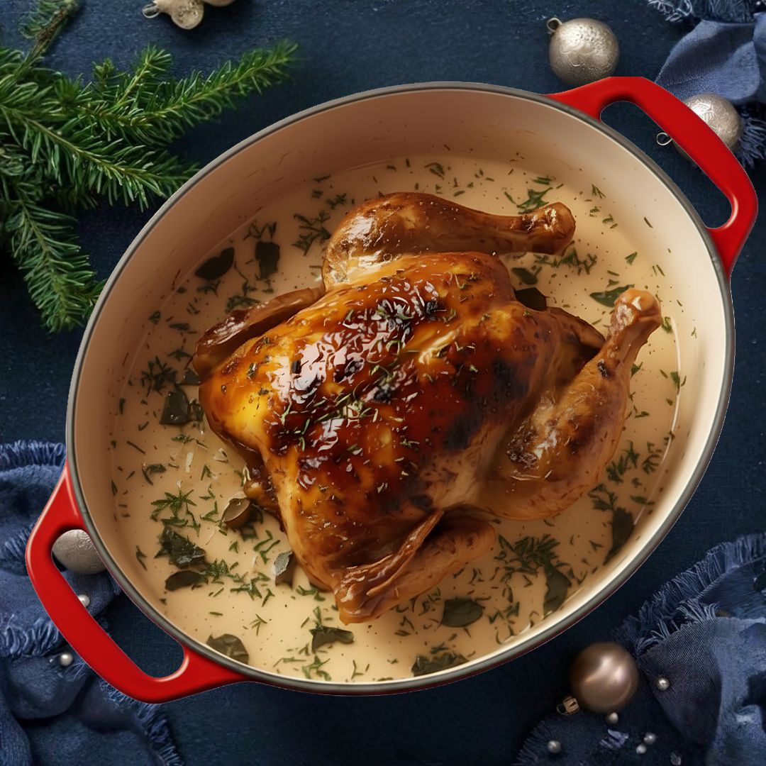 Roasted Organic Poulet in Black Truffle Cream Roasted Organic Poulet in Black Truffle Cream