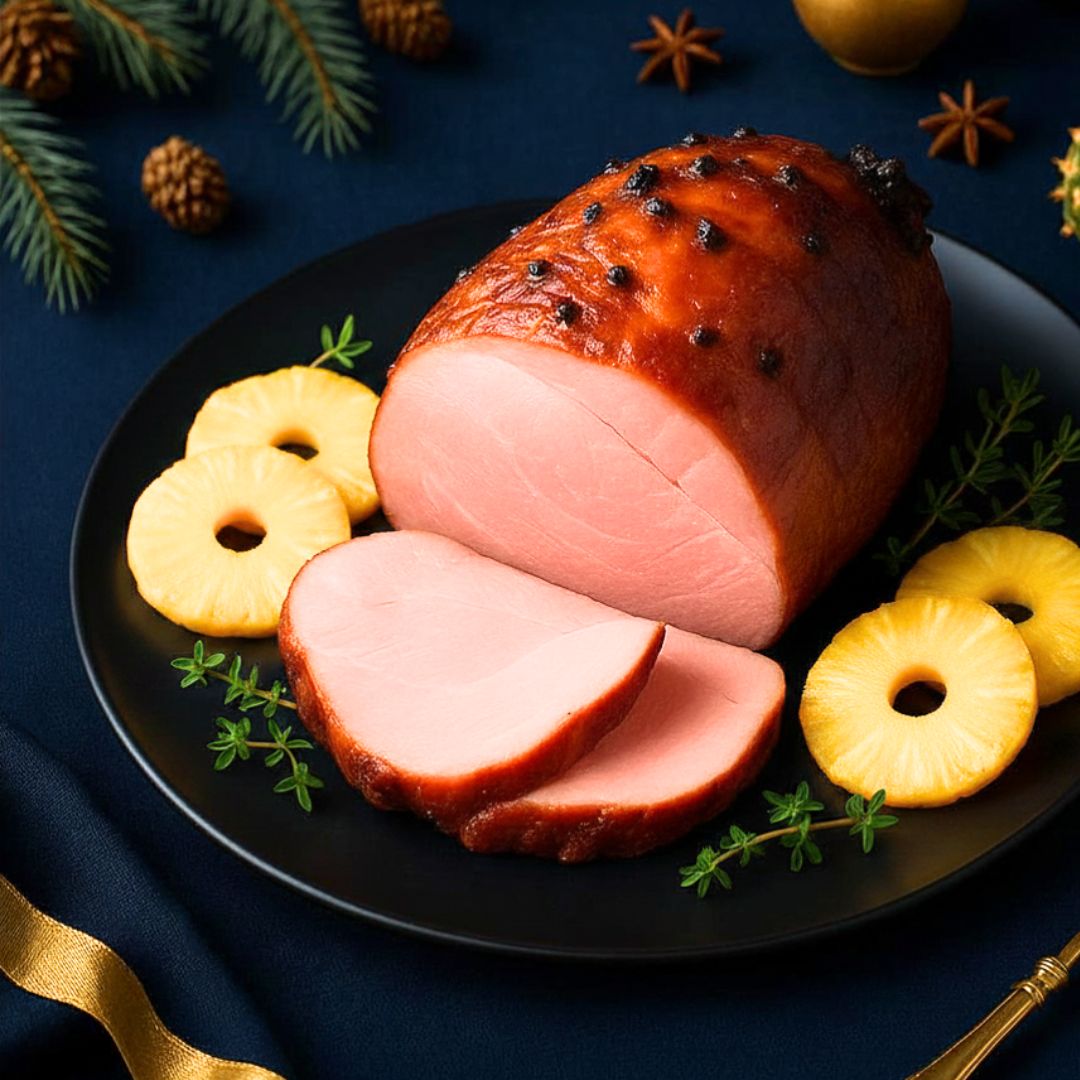 Honey Glazed Chicken Ham with Spiced Pineapple Pear Chutney Honey Glazed Chicken Ham with Spiced Pineapple Pear Chutney
